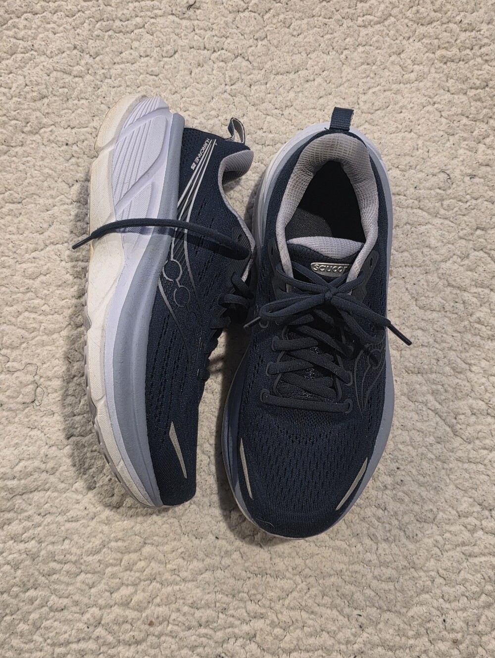 Saucony Hurricane 25 Navy Blue Running Shoes Womens Size 9 S11026-208